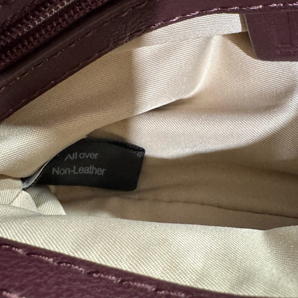 INC International Concepts Quilted Burgundy Crossbody with Gold Chain - Picture 10 of 10